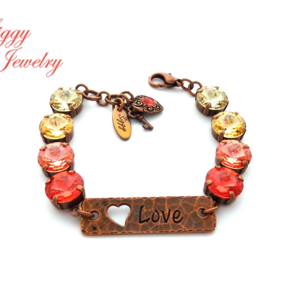 Swarovski Love Rivoli Peach Bracelet, 12mm